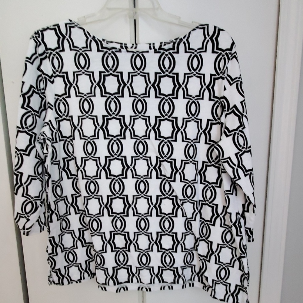 Chico's Black and White Print Top